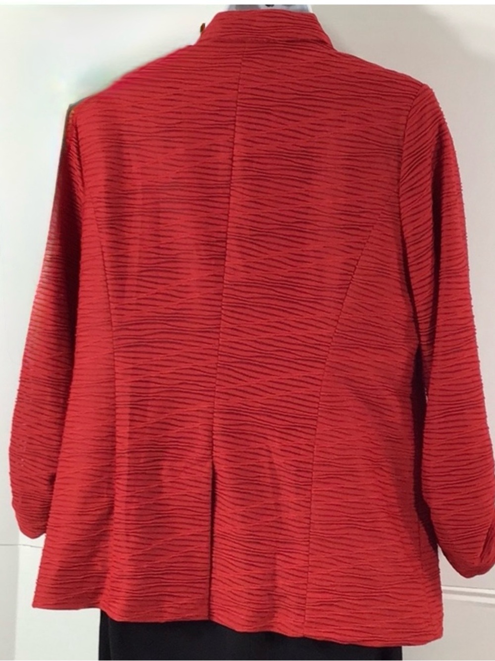 Chico's Red Textured Single-Button Blazer - Picture 5 of 11
